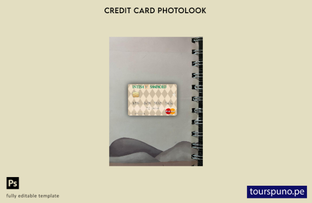 listo para imprimir Italia Intesa Sanpaolo mastercard photolook plantilla fronta